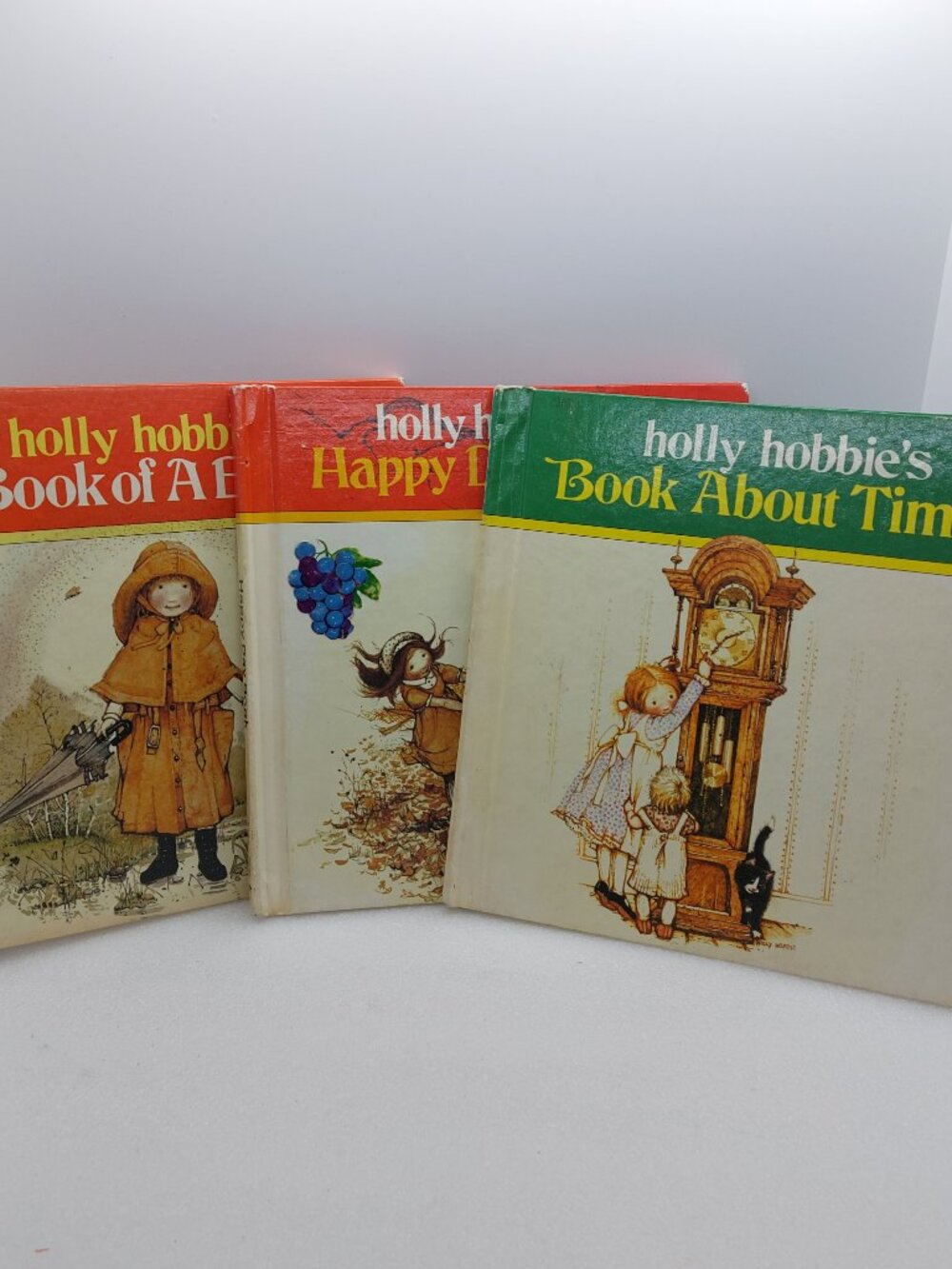 3 Vintage 1970's Holly Hobbie Books Book About Time, ABC's & Happy Day